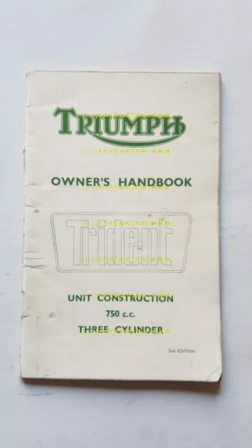 Triumph Trident 750 manuale uso manutenzione libretto ORIGINALE Inglese