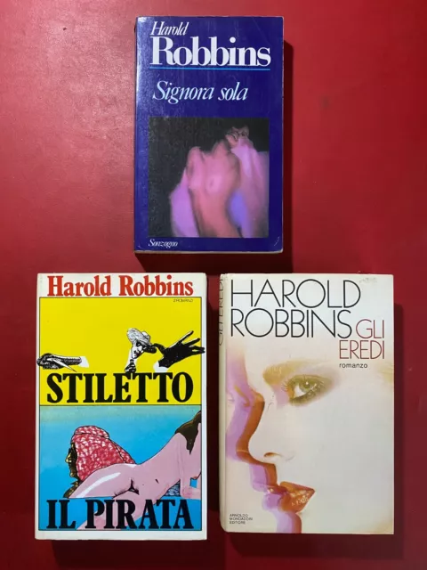 Harold ROBBINS Lotto 3 Libri , STILETTO + IL PIRATA + GLI EREDI + SIGNORA SOLA
