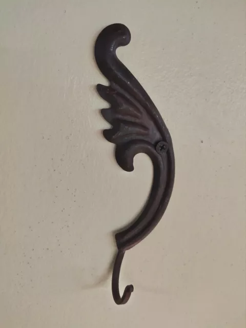 Vintage Hand Forged Hook / Black Smith / Hot Iron Work / Decorative / Antique