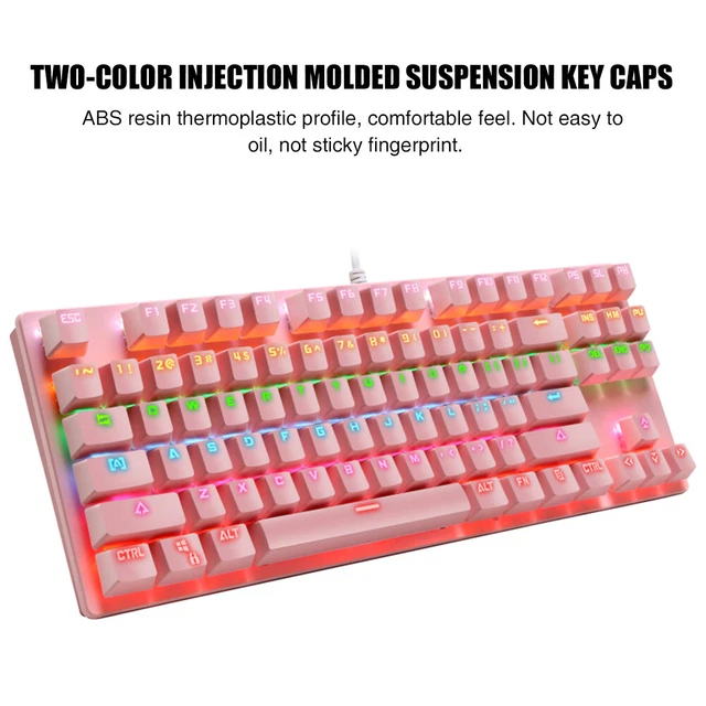 COOL MECHANICAL KEYBOARD 87-Keys Colorful Backlit Gaming Keyboard EUR ...