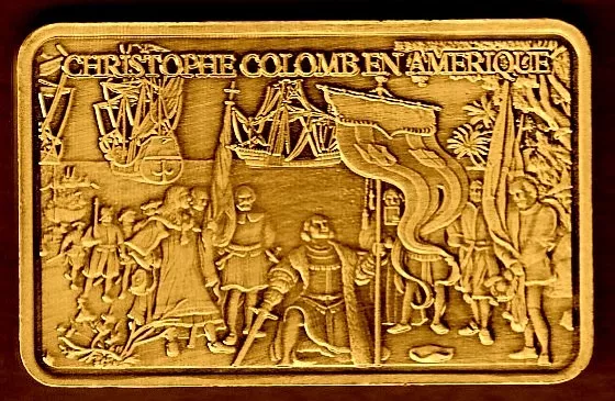 ★★★ Magnifique Medaille Pl. Bronze ● C. Colomb Decouvre L'amerique 1492 ★★★★