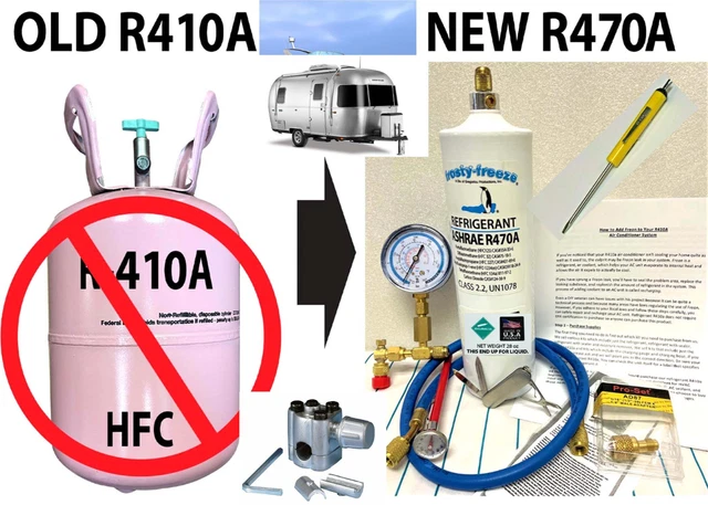 R470a (HFO) 28 oz. "NO-HFC's" EPA Approved, A2 Line Tap, Hose, Pro Kit Camper RV