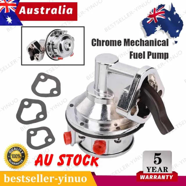 Chrome Mechanical Fuel Pump 80 GPH 6 PSI For Small Block Chevy 350 400 V8 NEW