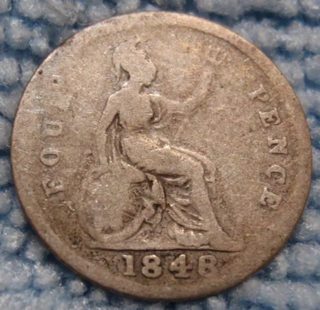 GREAT BRITAIN ENGLAND Victoria 1848/6  4 PENCE SILVER SCARCE OVERDATE Spink 3913