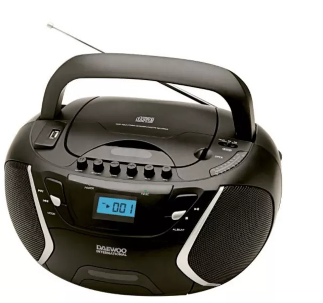Radio Con Cassette grabador, USB y CD Daewoo DBU-51 (NUEVO)