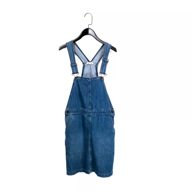 White Stuff Blue Mid Wash Short Denim Dungaree Dress - Size 8