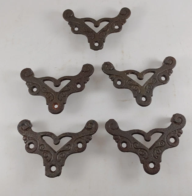5 Antique Victorian Screen Door Or Window Corner Brackets- Circa 1880's