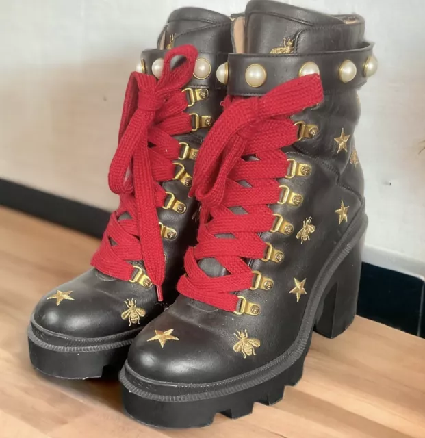 Gucci black boots with bees sale