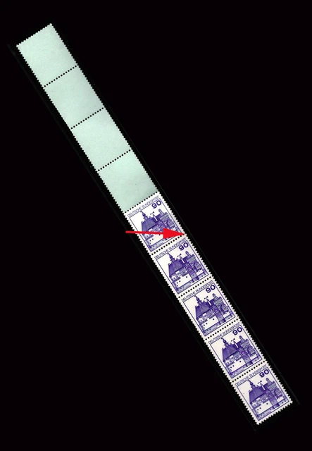 Bund Rollenmarke B & S 90 Pfg MiNr. 997 Rollenende 5 + 4 helltürkis postfr