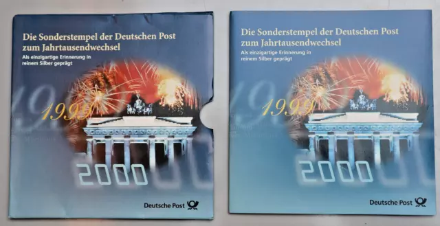 MEDAILLENSET: SONDERSTEMPEL ZUM JAHRTAUSENDWECHSEL, 2 x 20 g 999 SILBER, PP, C23