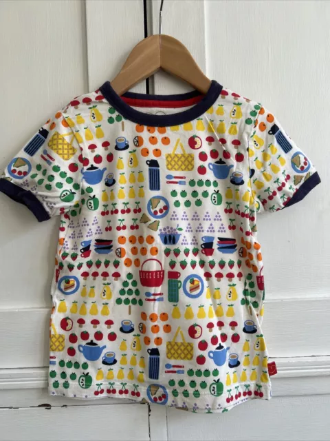 Jools Oliver Little Bird Boys T Shirt 3-4 Years Picnic Print