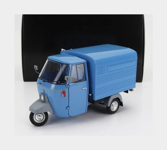 Miniature MITICA Piaggio Ape P501 Van Closed 1979 – Jaune, échelle 1:18 Avec Présentoir (neuve)