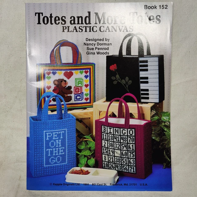 Vtg 1991 Totes & Bags in Plastic Canvas American Needlepoint Kappie Book 152