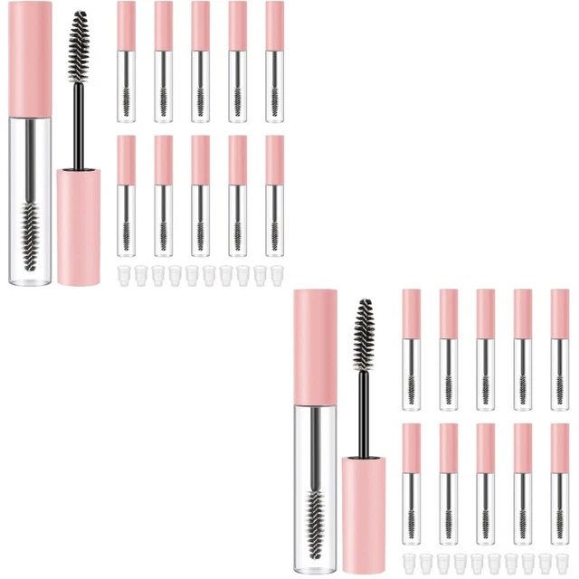 10 Stück Leere Mascara-Tubes Mit Pinsel – 3 Ml, Transparent/schwarz, Für DIY Kosmetik Und Öle