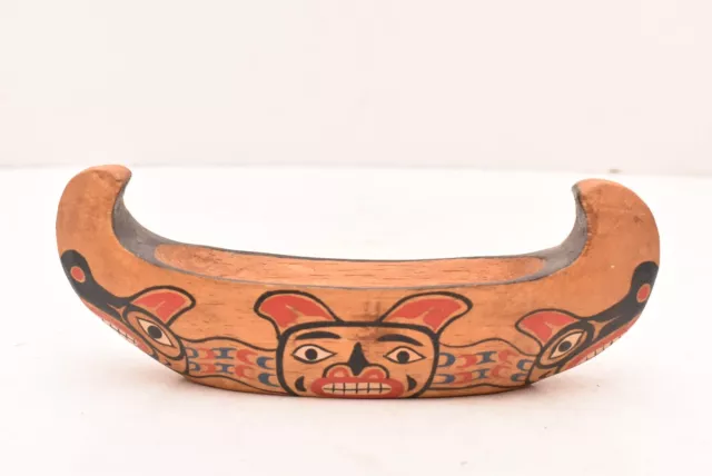 VTG Pacific Northwest Coast Hand Carved Wood Canoe Art Haida Tlingit Boat