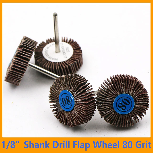 80 Grit Drill Flap Wheel Sander 1/8" Shank For Dremel Rotary Tool Sanding Rust