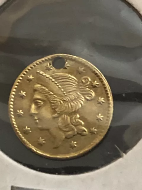 1855 Liberty California Gold Half Dollar -  (some flaws whole)