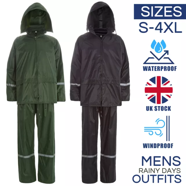 FISHING JACKET RAIN Coat With Snood Hat Waterproof Jacket Stuff Bag Ngt  £10.95 - PicClick UK