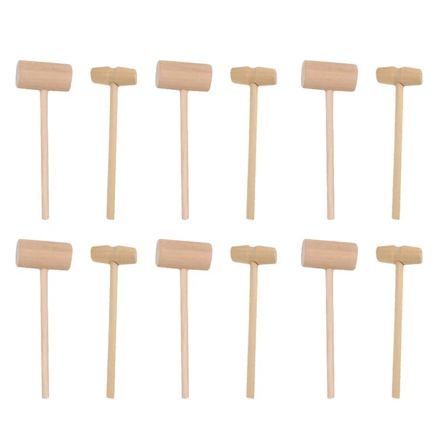 12 pz martello legno massello martello legno per la lavorazione del legno per bambini giocattolo a martello legno