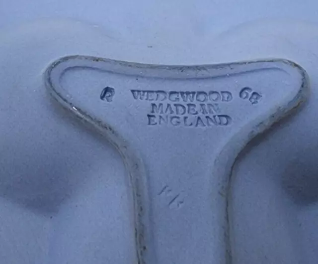 Vintage Wedgwood Blue Jasperware Clover Trinket Dish Ashtray Made In England 3
