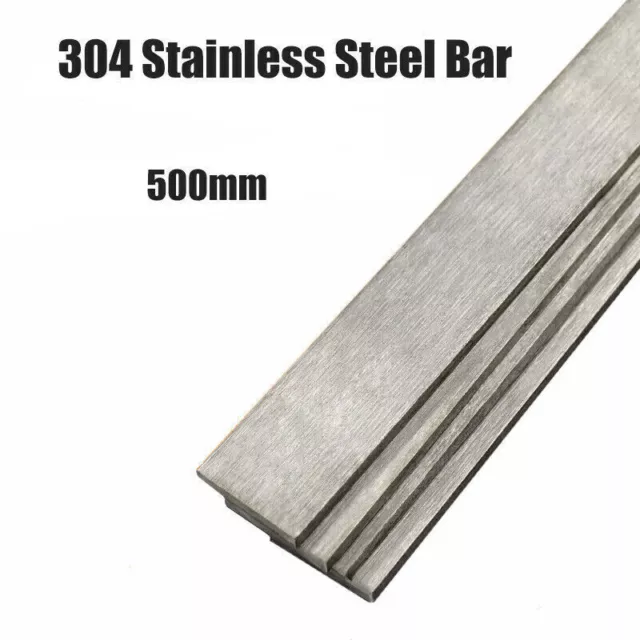 500mm 304 Stainless Steel Rod Square Bar Metal Strip Wall 3-10mm Wide 10-30mm