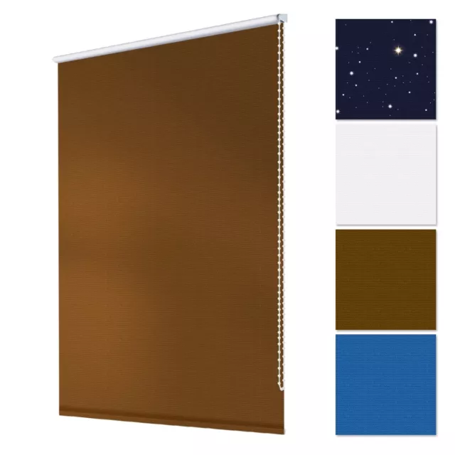 Estor enrollable de privacidad cortina de oscurecimiento 80 x 230 cm marrón