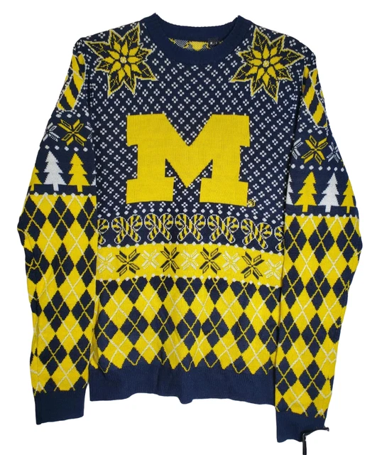 KLEW Uomo Michigan Ghiottoni Vacanza Brutto Maglione, Piccolo - Navy