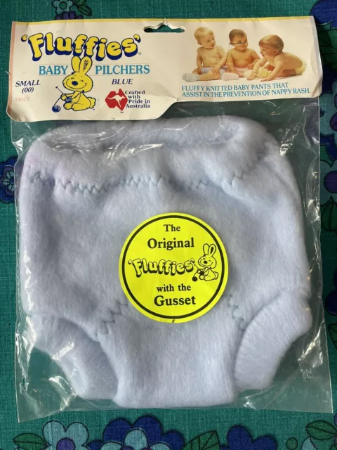 Fluffies Vintage Baby Pilchers Nappy Pants Small 00 NIP Blue