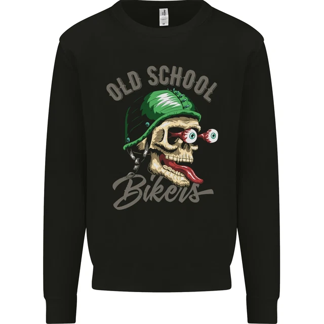 Old School Biker Motorcycle Motorbike Funny Mens Sweatshirt Jumper