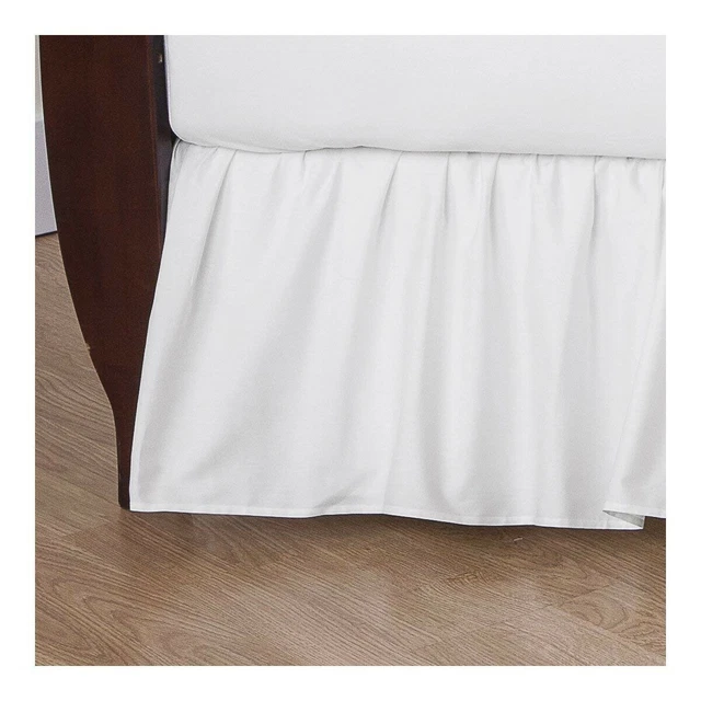 American Baby Company 100% Natural Cotton Percale Ruffled Crib Skirt, White