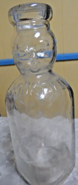 Vintage Brookfield Baby Top Clear One Quart Milk Bottle (Double Sided Head)