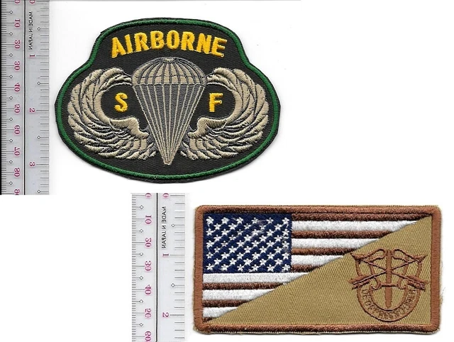 GREEN BERET US Army Special Forces Group Crest SF Airborne ABN Wings 