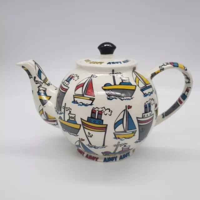 VINTAGE PAUL CARDEW DESIGN NAUTICAL AHOY AHOY CLASSIC LARGE TEAPOT - Read Desc.