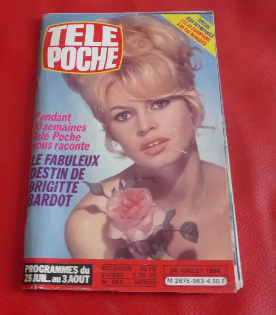 MAR24 ---  Magazine Revue  Programme TV  --  TELE POCHE N° 963 Brigitte Bardot