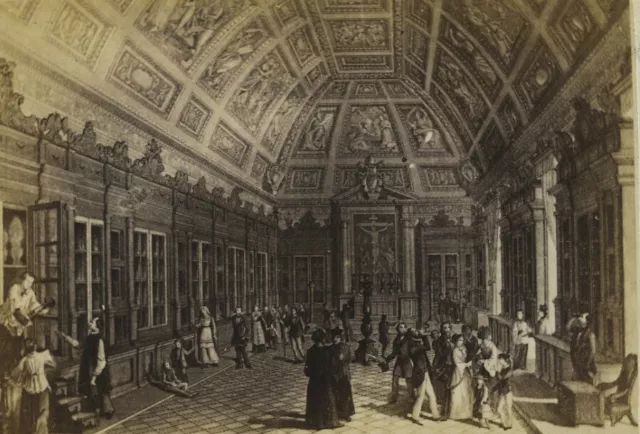 Italie Loreto salle du Trésor Ancienne Photo de gravure CDV Brogi 1870's