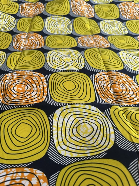 Coupon De Tissu Wax Africain 2 Yards - 100% Coton Qualité Supérieure - Multicolore