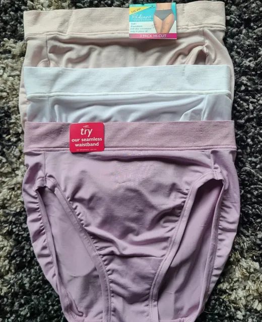 New Radiant Vanity Fair 3 pairs Hi-Cut Comfort Panties Womens