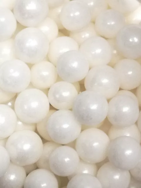 Edible Sugar Pearls Dragees Sprinkles White 8mm Cup Cake Topper Decoration