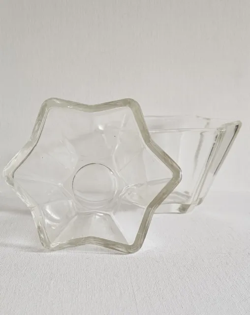 Pair Of Vintage Glass Star Jelly Moulds