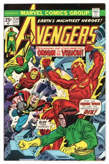 Avengers Vol 1 No 134 Apr 1975 (VFN/NM) (9.0) Marvel, Bronze Age
