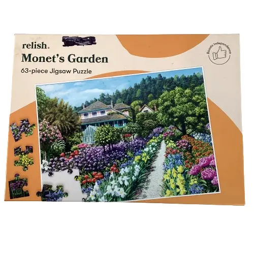 Rompecabezas de 63 piezas Relish Monet's Garden Demencia, Alzheimer y ayuda a la memoria