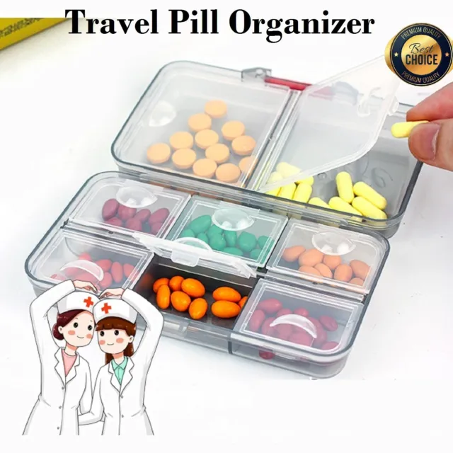 Pill Box Medicine Organizer Dispenser Box Case Travel Tablet Container Holder