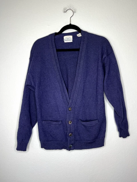 Vintage BD Baggies Men's Wool Preppy Purple Cardigan Sweater Sz M