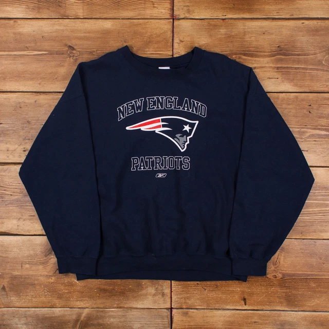 Felpa vintage NFL XL New England Patriots blu collo rotondo pullover