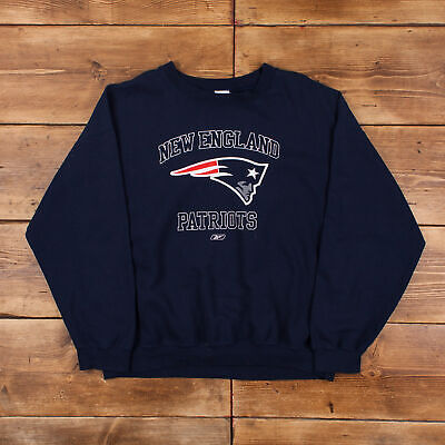 Vintage NFL Sweatshirt XL New England Patriots Blue Roundneck Pullover