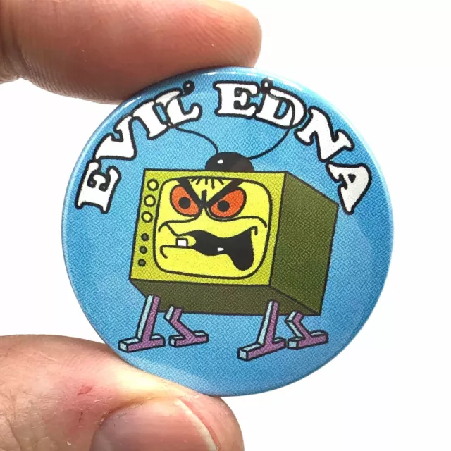 Evil Edna TV Witch Willo The Wisp Inspired 38mm Button Pin Badge 
