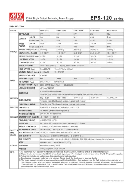 [POWERNEX] MEAN WELL NEW EPS-120-24 24V 5A 120W Single Output Power Supply 3