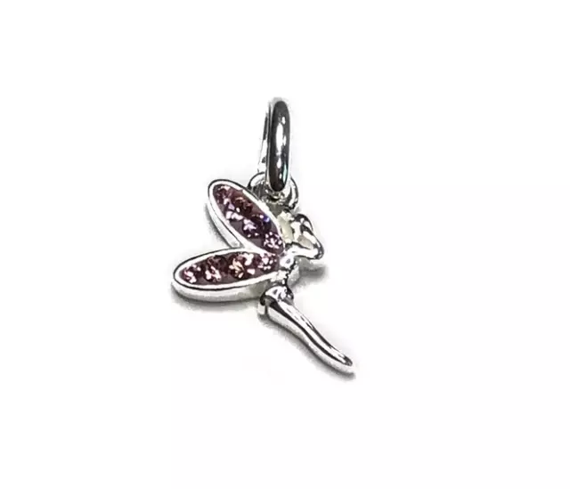 Sterling Silver 925 Pink CZ Fairy Pixie Fae Wings Magical Pendant Jewellery UK