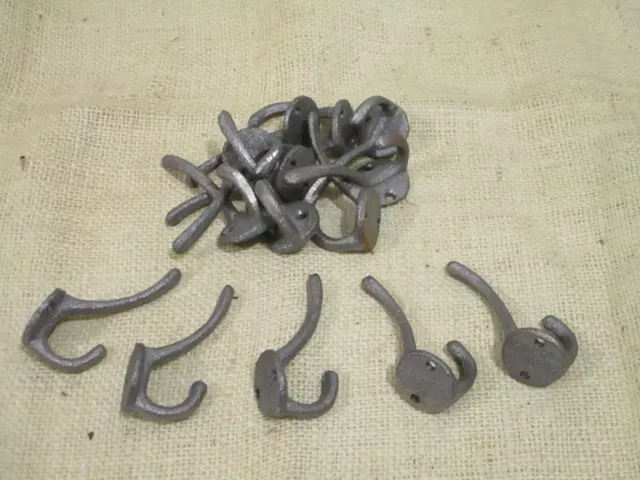 10 Coat Hooks Hat Keys Pots Pans Dog Leash Storage Organization Raw Cast Iron