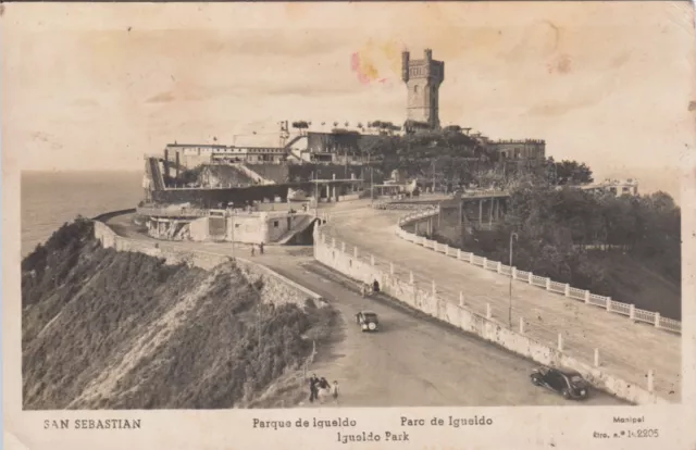 Carte postale ancienne ESPAGNE SPAIN ESPANA SAN SEBASTIAN parque lgueldo sellado